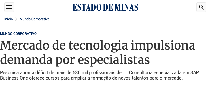 Estado de Minas — demanda especialistas