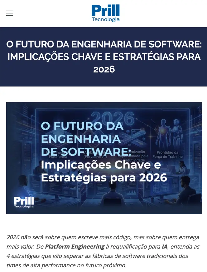 Prill — O futuro da engenharia de software 2026