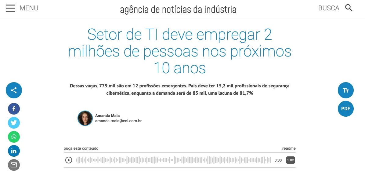 Agência da Indústria — 2M empregos